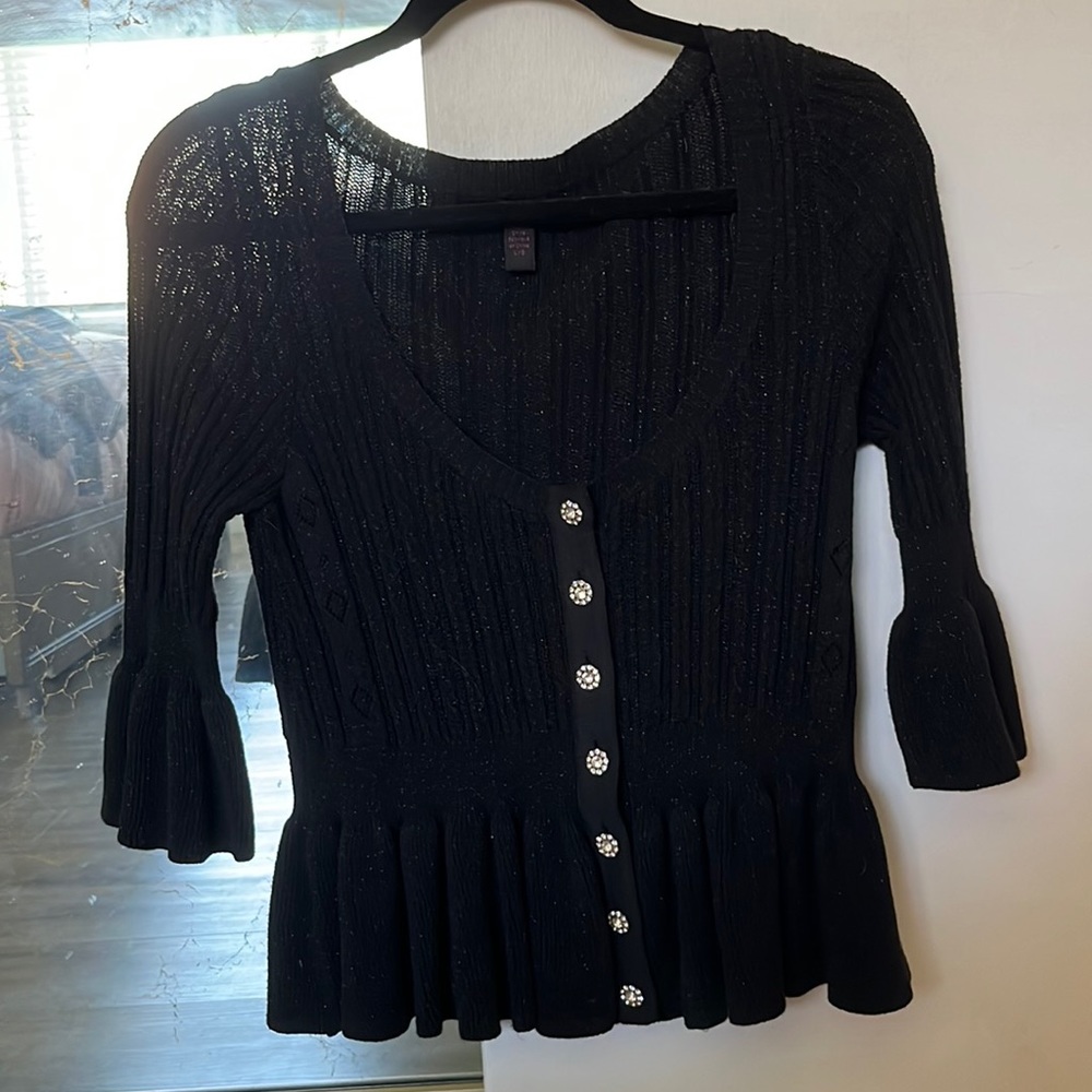 Betsey Johnson black sparkly cardigan